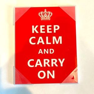 Keep Calm And Carry On Wood Sign NWT